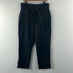 Good American Paperbag Waist Ankle Pants Black Womens Size 14/32